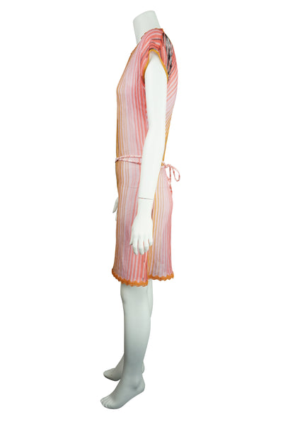 Vertical knit open back dress