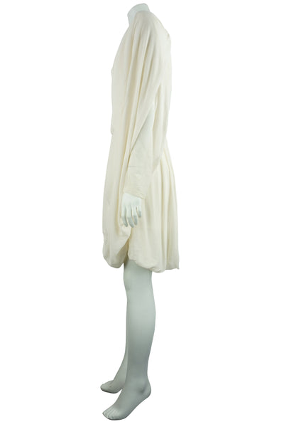 Cream silk drape dress