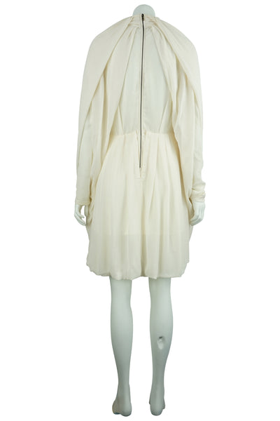 Cream silk drape dress
