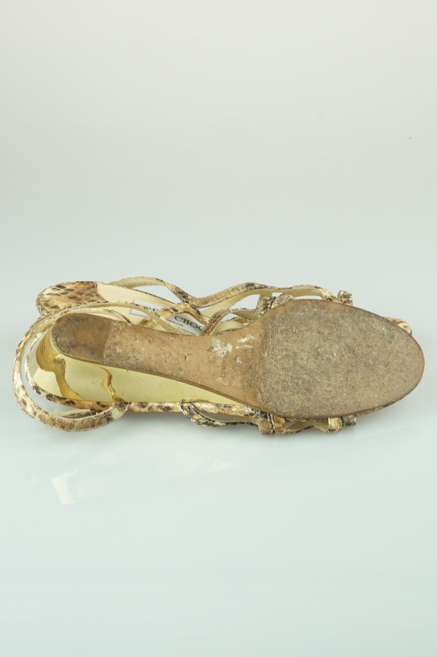 Snakeskin wedge sandals