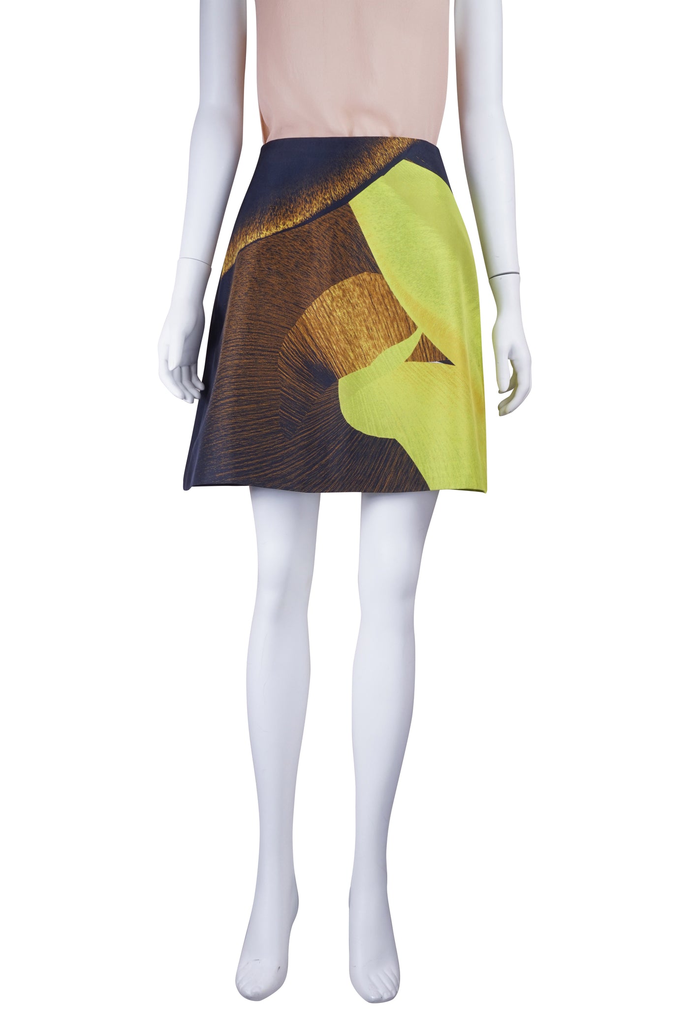 Lime digital print skirt