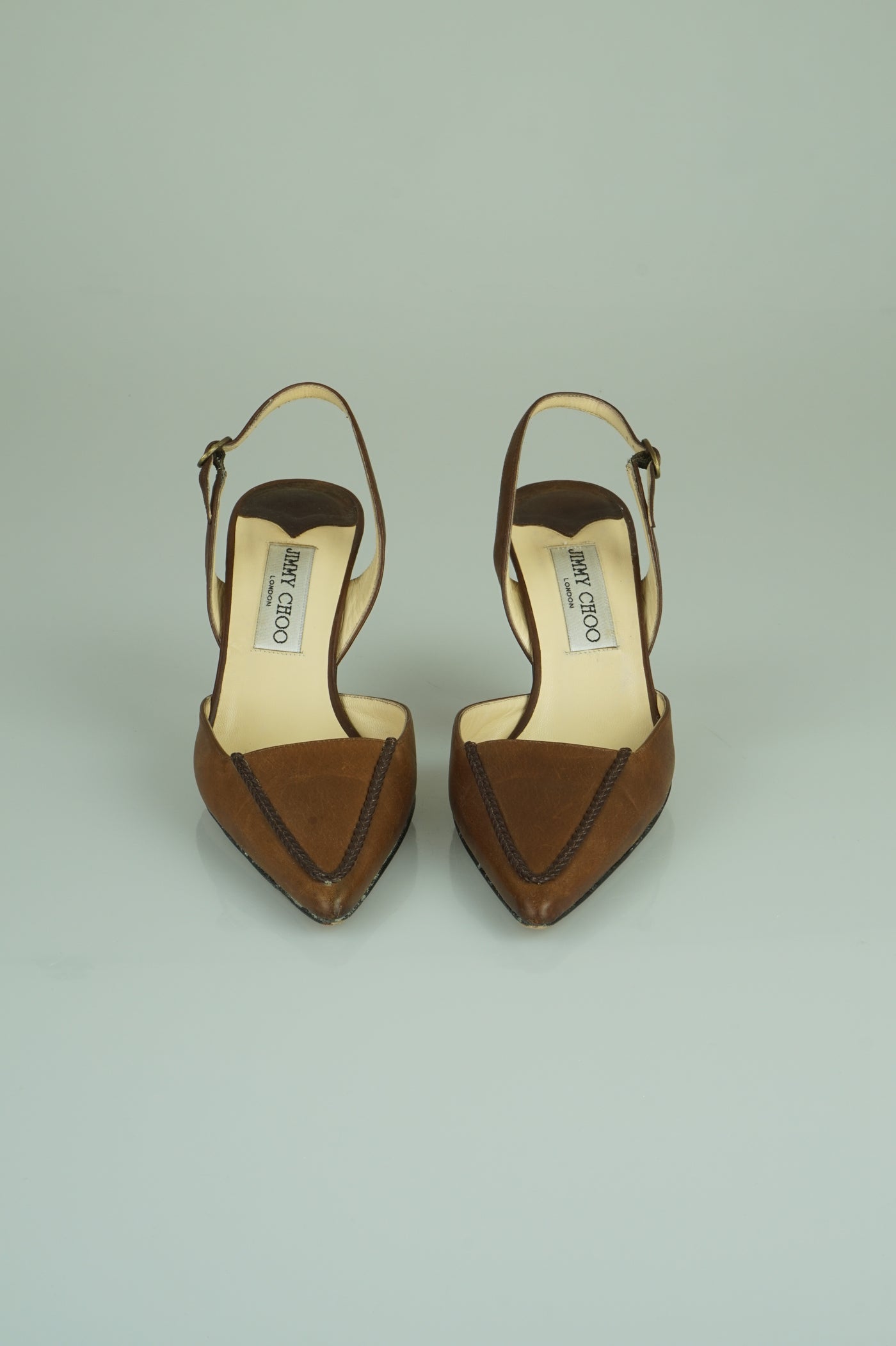 Ranch chocolate leather slingbacks