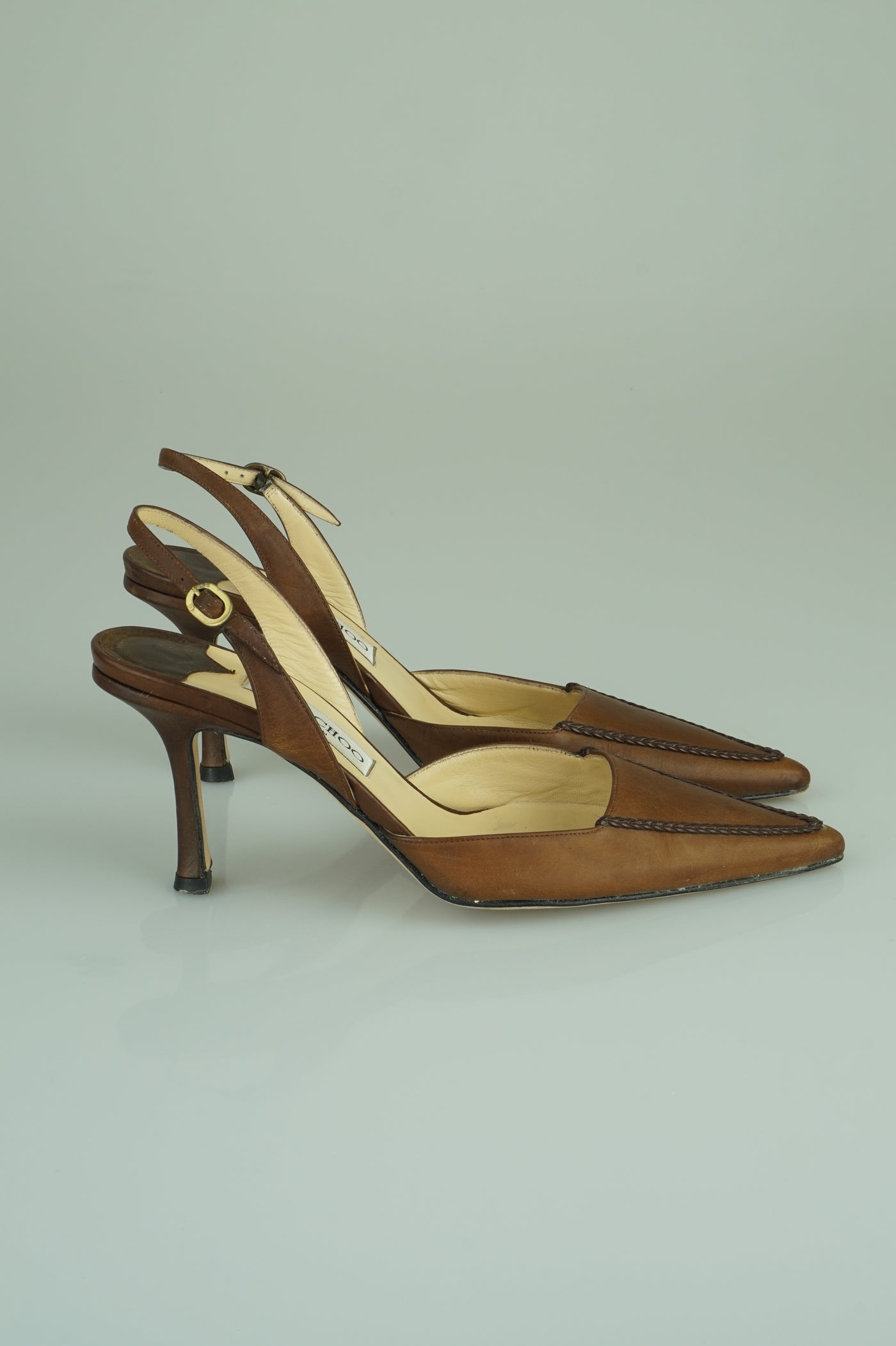 Ranch chocolate leather slingbacks