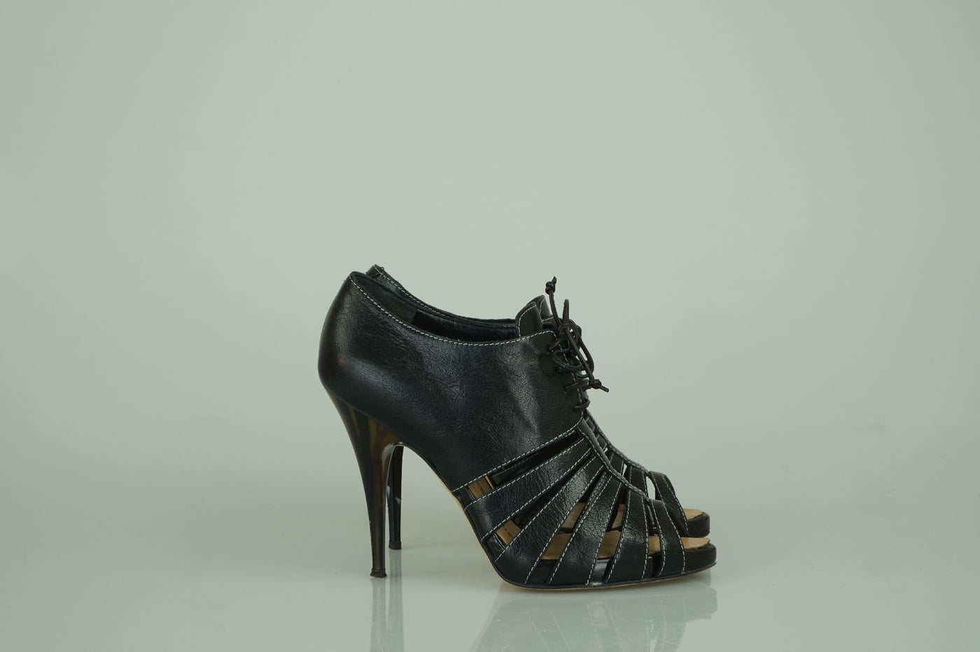 Black skeleton lace-ups