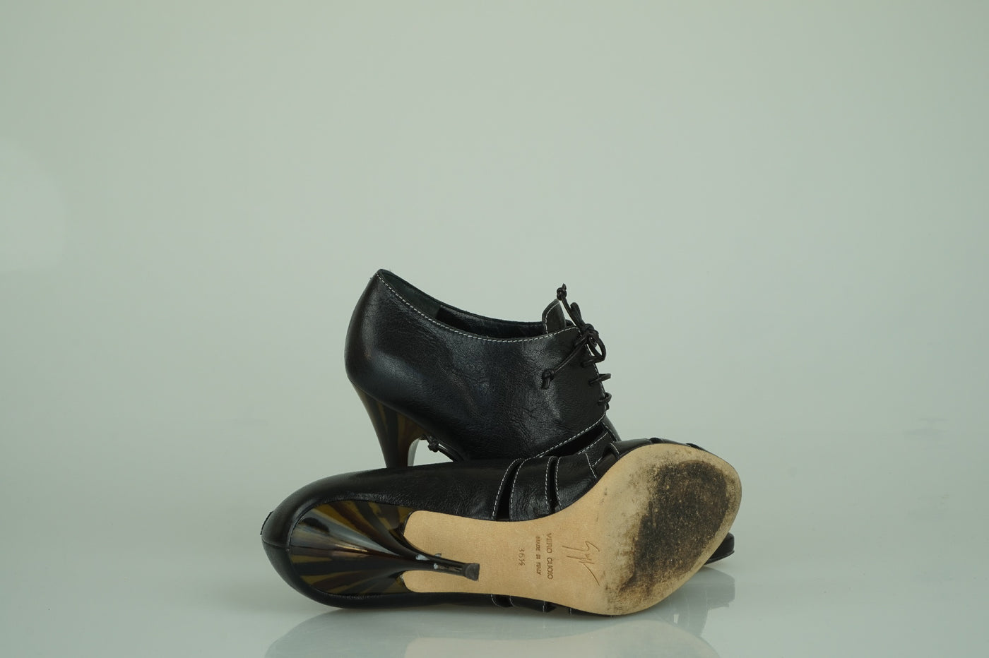 Black skeleton lace-ups