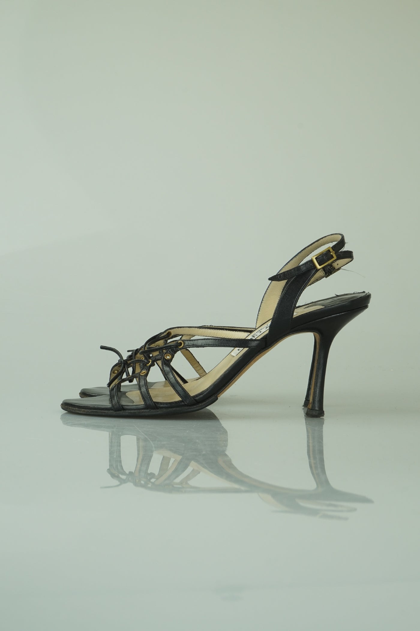 Arrisa black lace-up sandals
