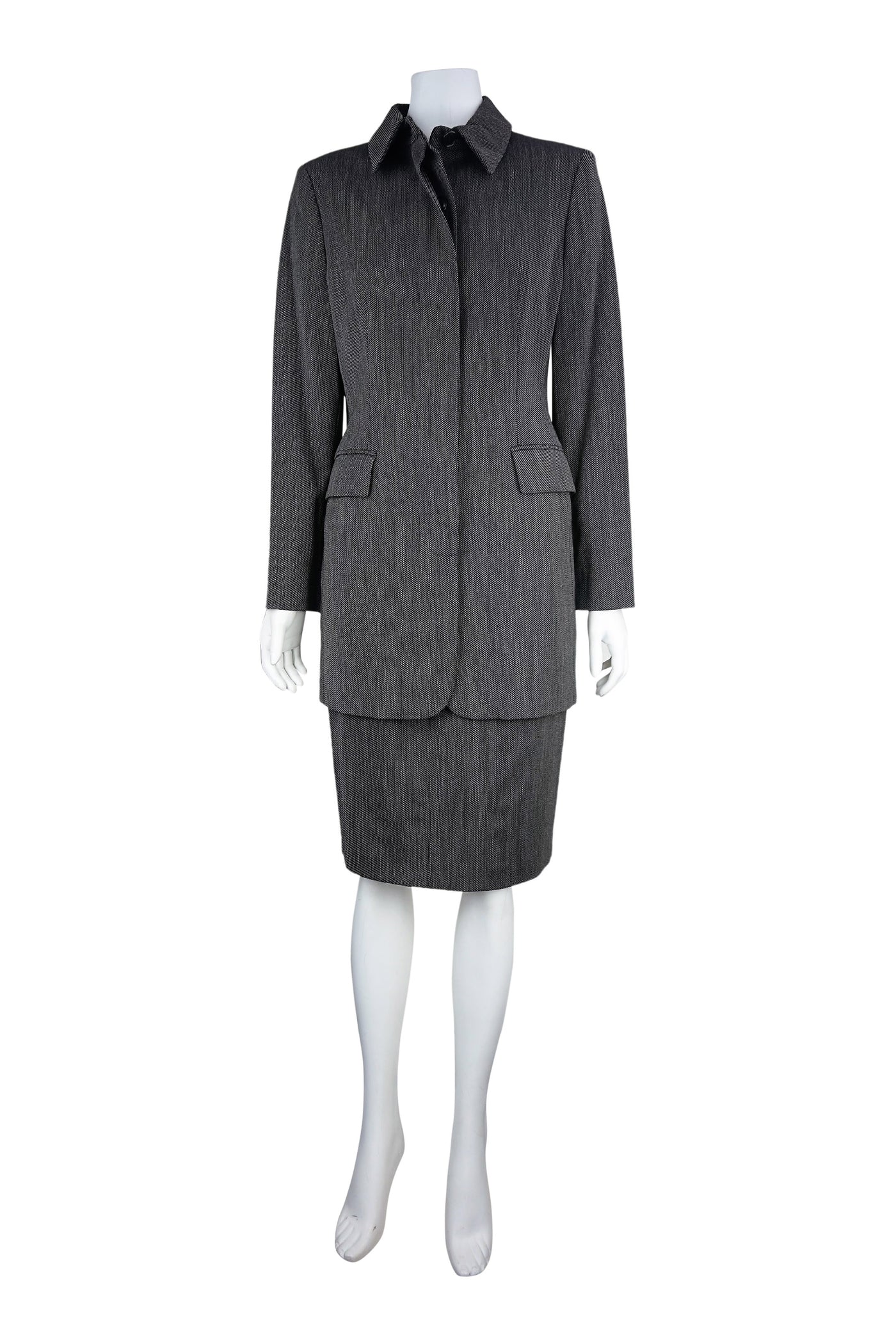 Grey barleycorn tweed suit