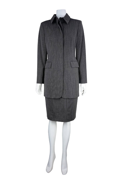 Grey barleycorn tweed suit