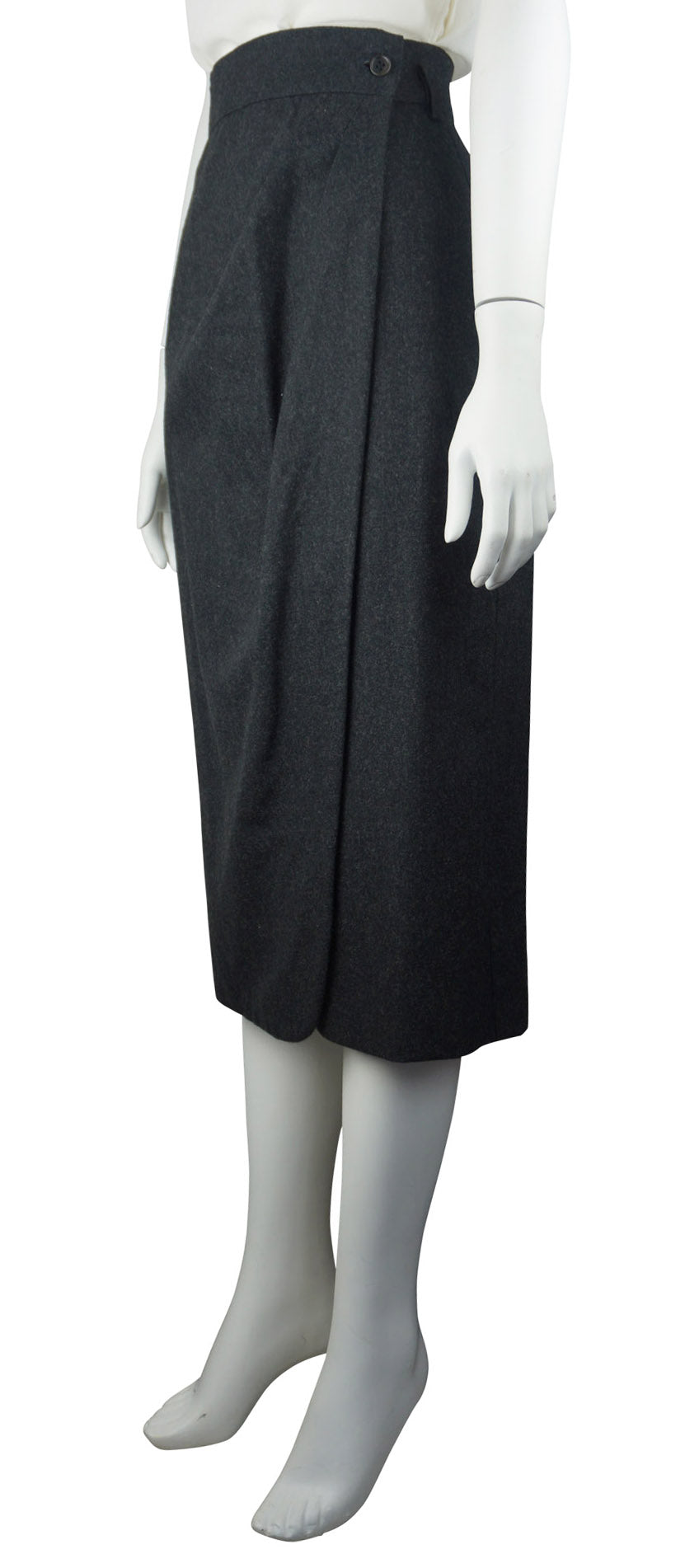 Grey cashmere wrap skirt