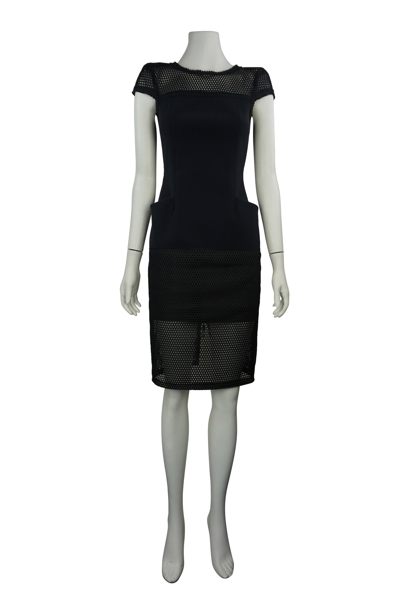 Black mesh sheath dress
