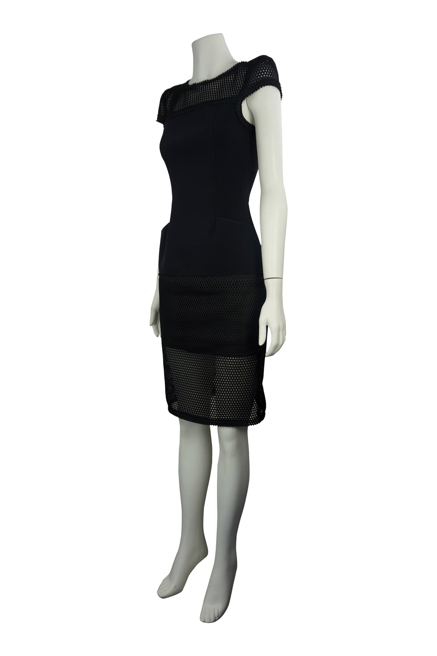 Black mesh sheath dress