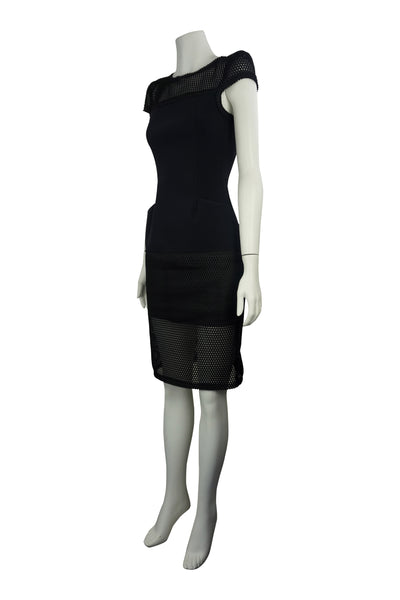 Black mesh sheath dress