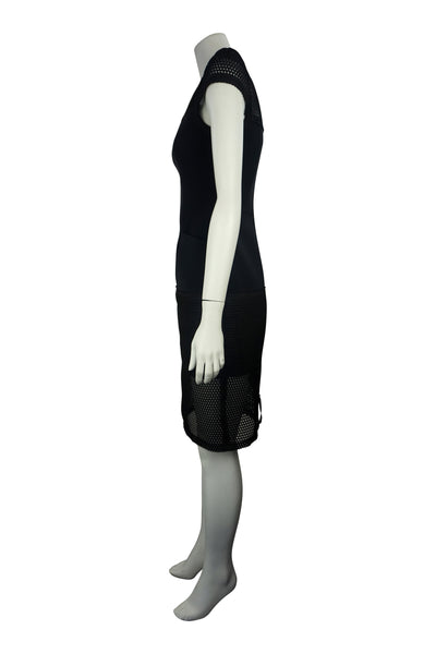 Black mesh sheath dress
