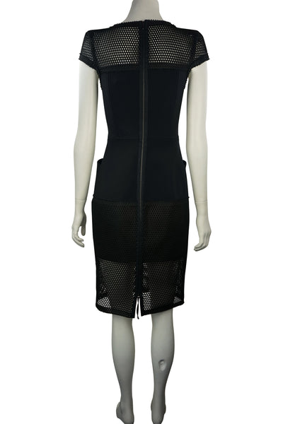 Black mesh sheath dress
