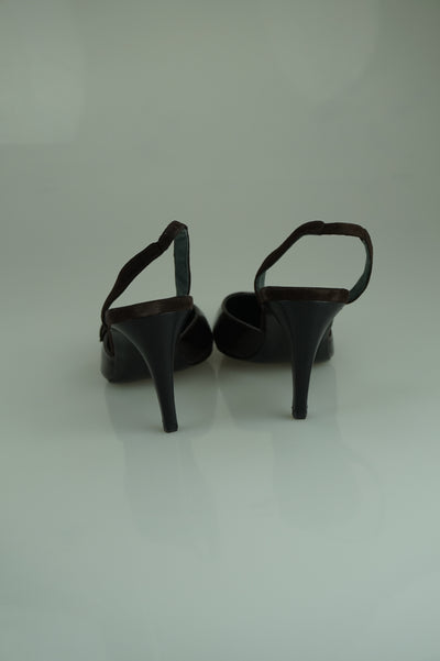 Chocolate slingback heels