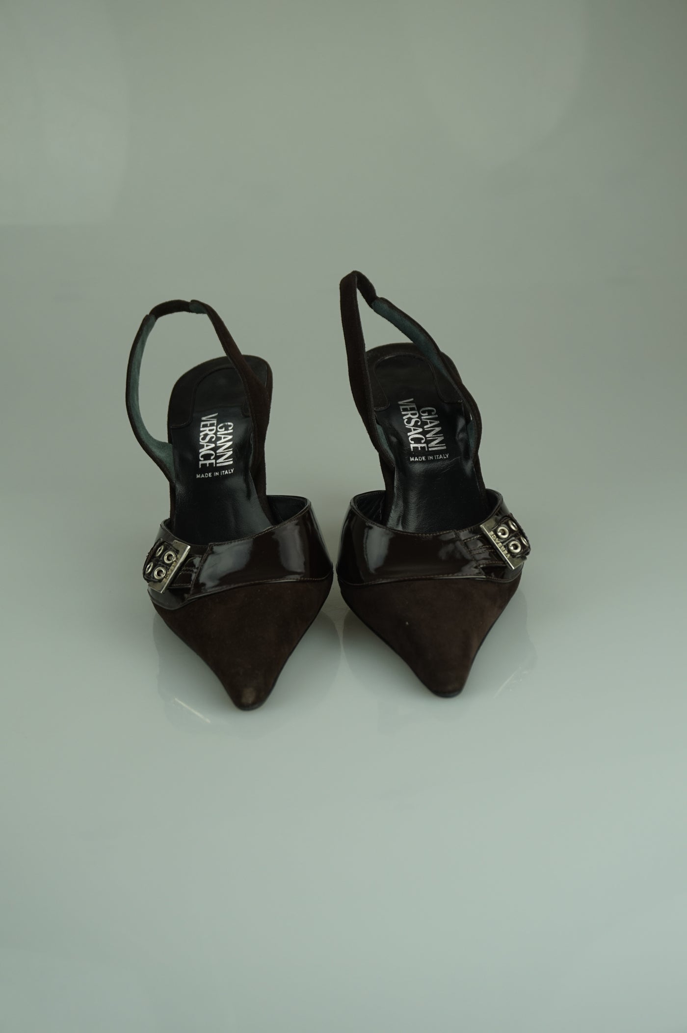 Chocolate slingback heels