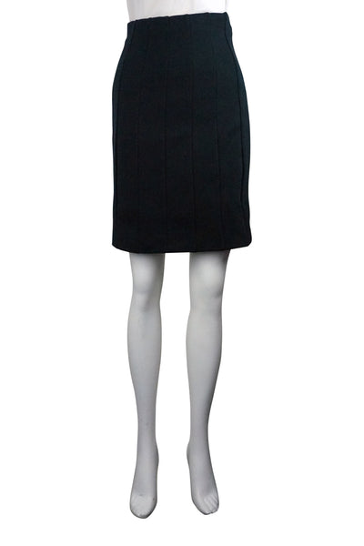 Straight black paneled skirt
