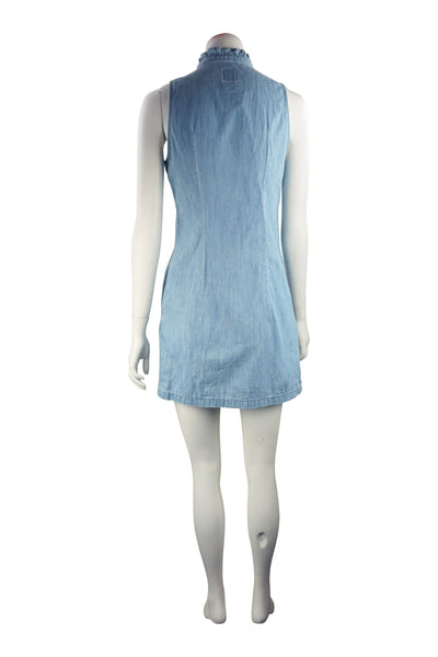 Denim mini dress with Frills