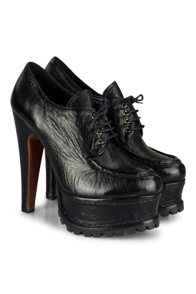 Platform lace up oxford heels