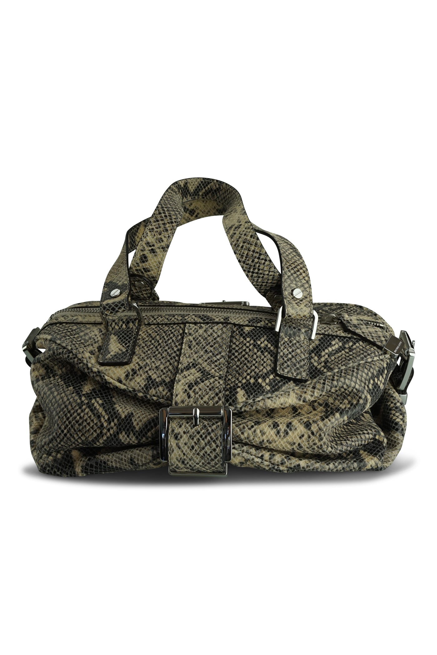 Beige snake print bag top