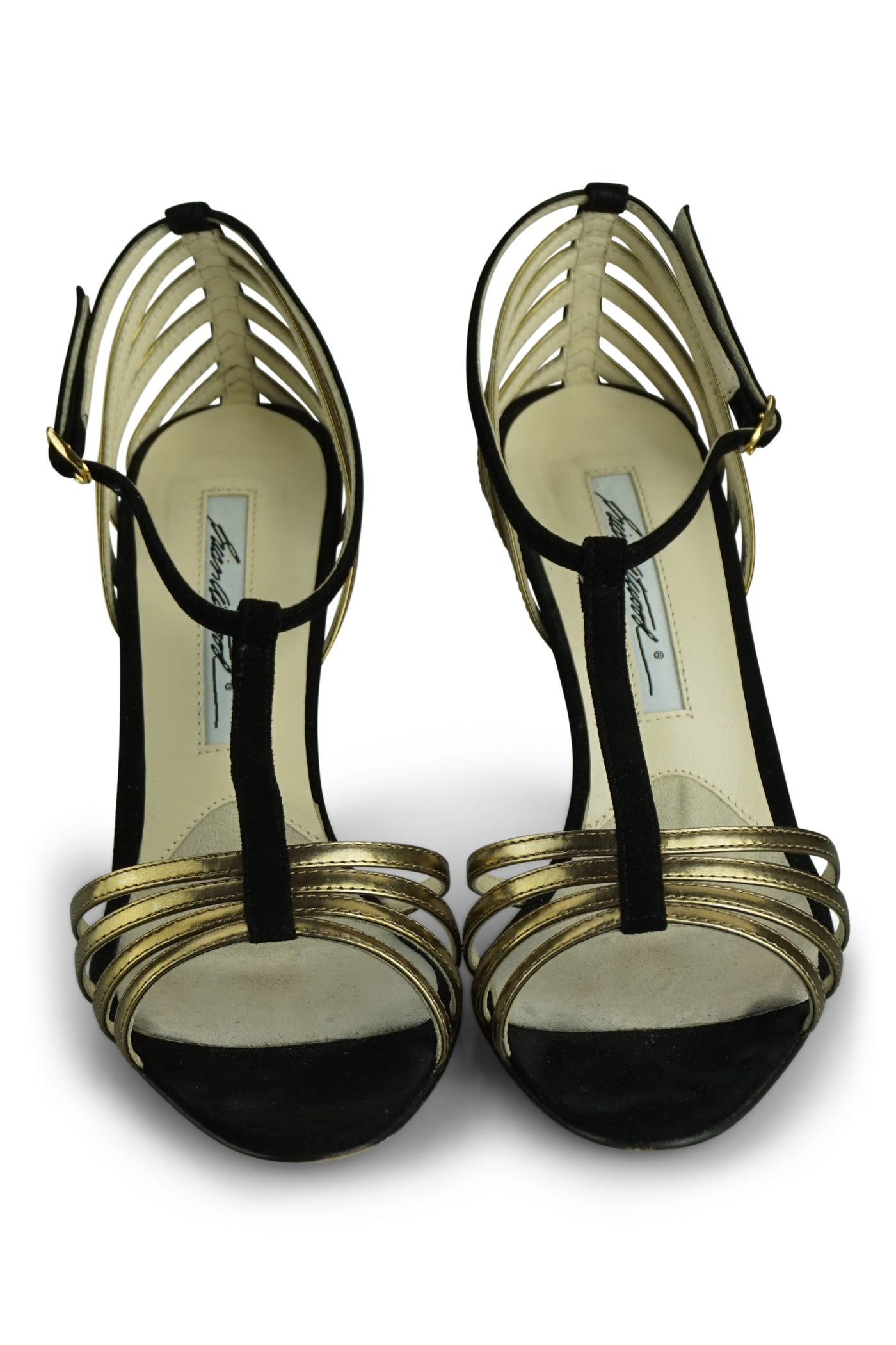 Gold and Black Sandals