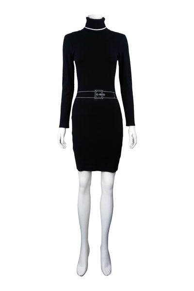 Turtleneck black knit dress