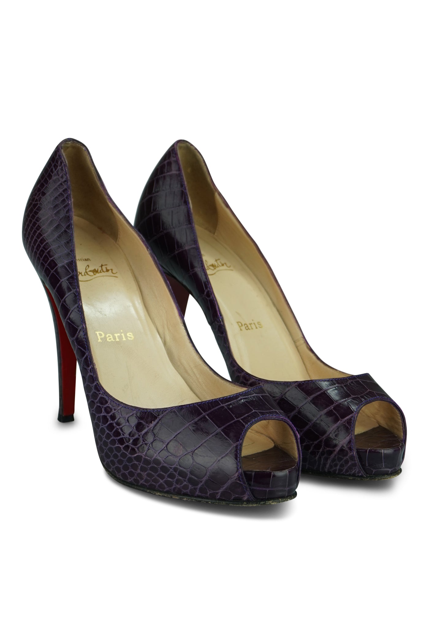 Very Prive 120 Python Peep Toe Pumps