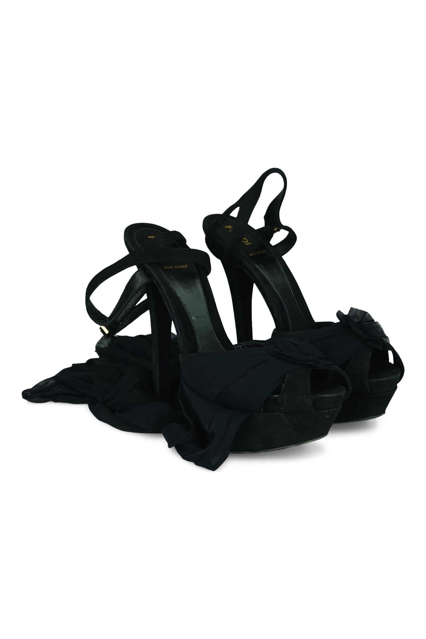 Tied-Up Black Platform Heels