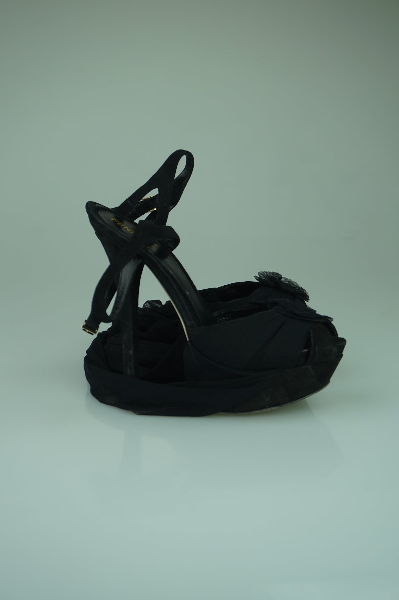 Tied-Up Black Platform Heels
