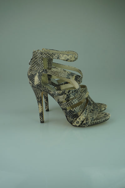 Charlene Caged Style Snakeskin Sandals