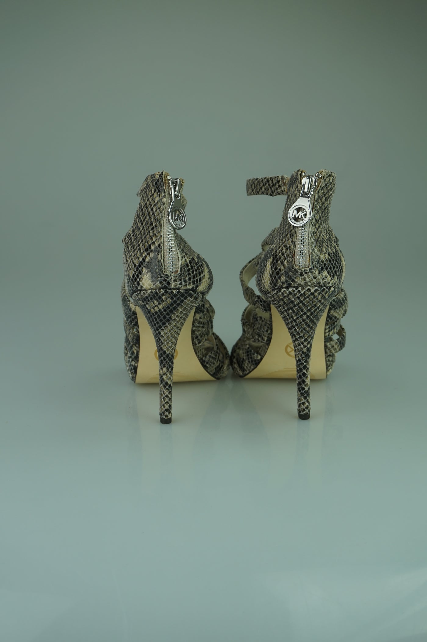 Charlene Caged Style Snakeskin Sandals