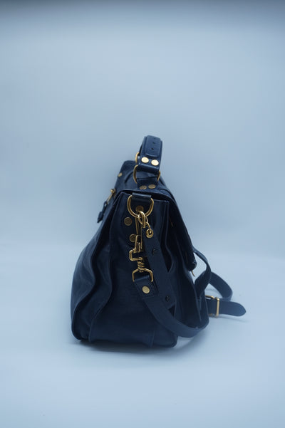 Midnight Blue Leather PS1 Medium Shoulder Bag