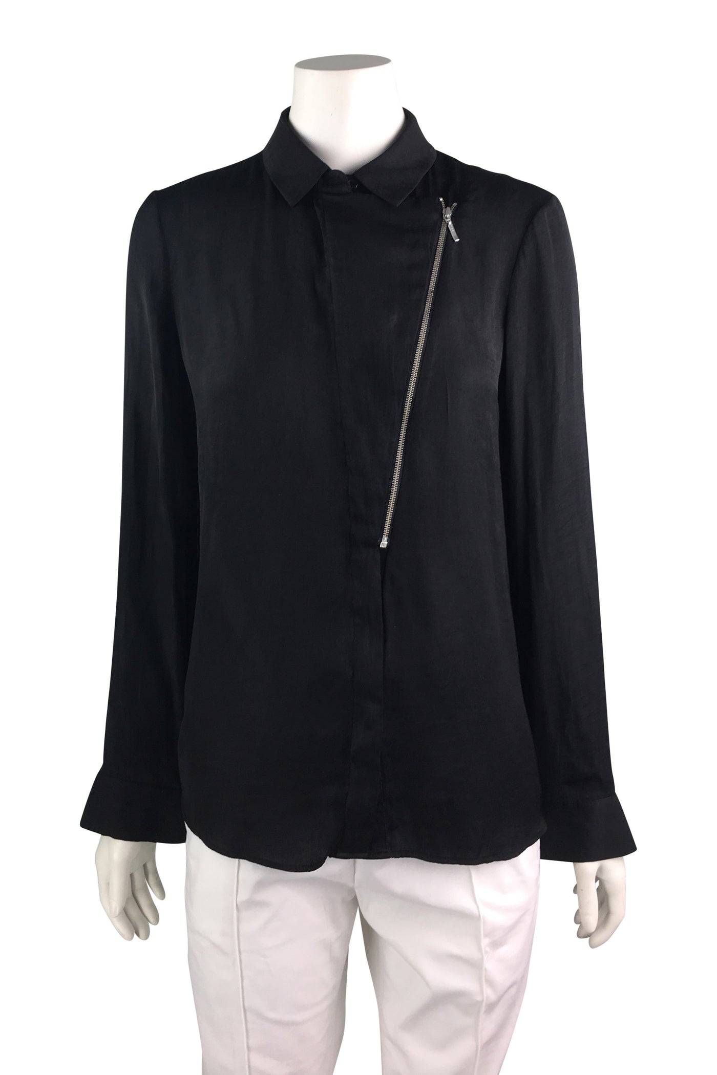 Black Blouse with Zipper