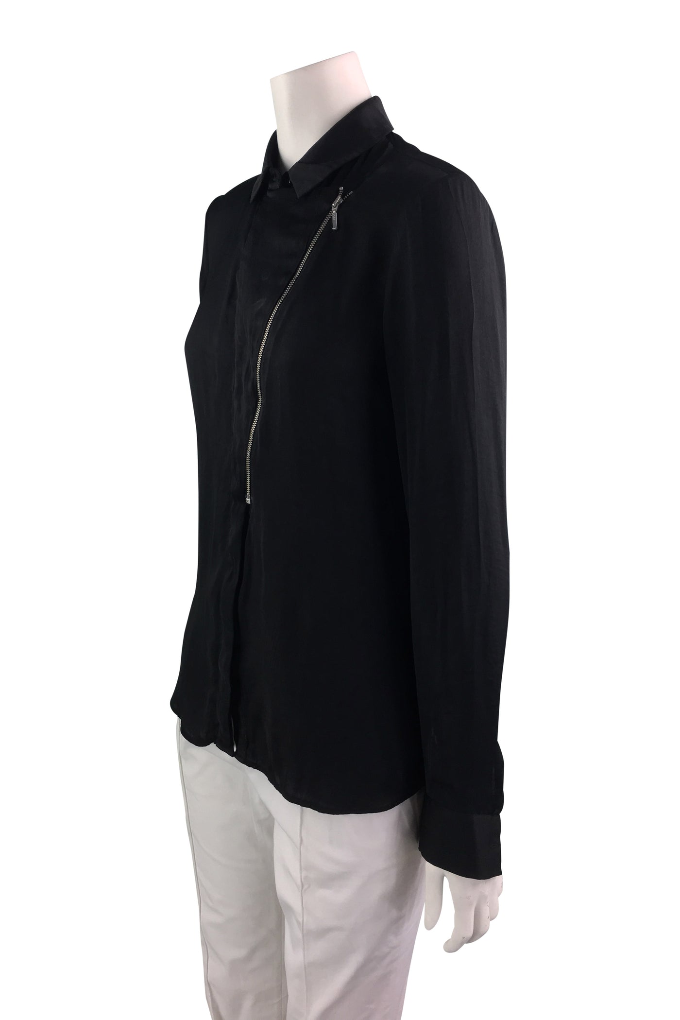 Black Blouse with Zipper