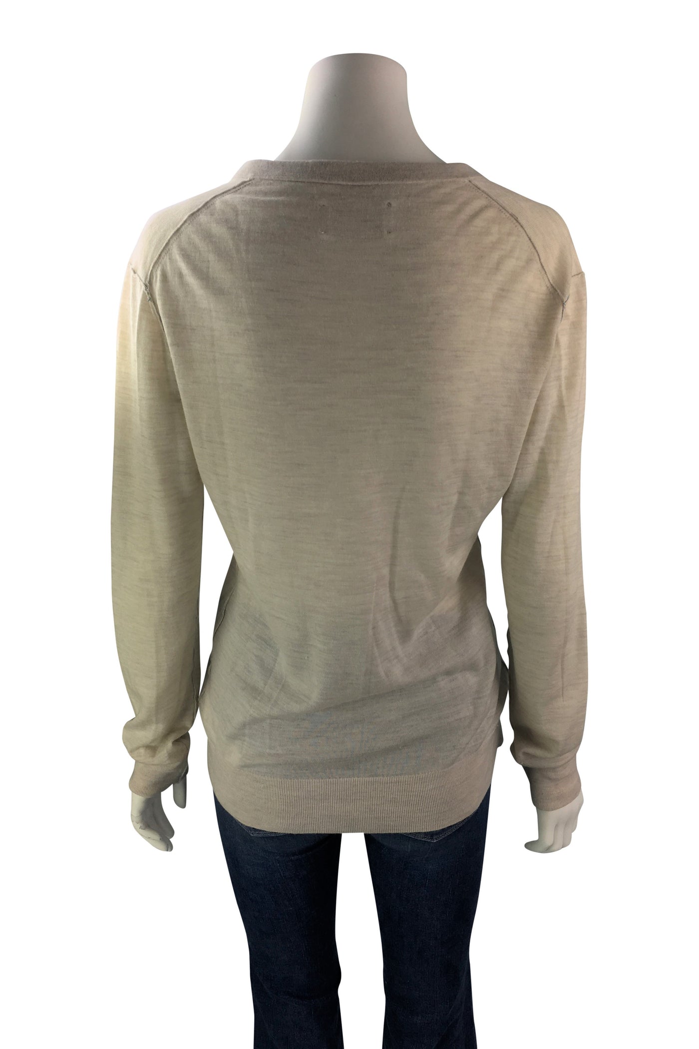 V-Neck Merinos Jumper in Cream