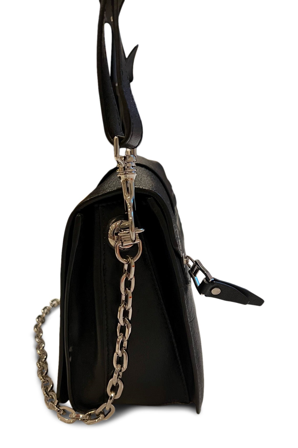 Black Leather Cross Body Bag