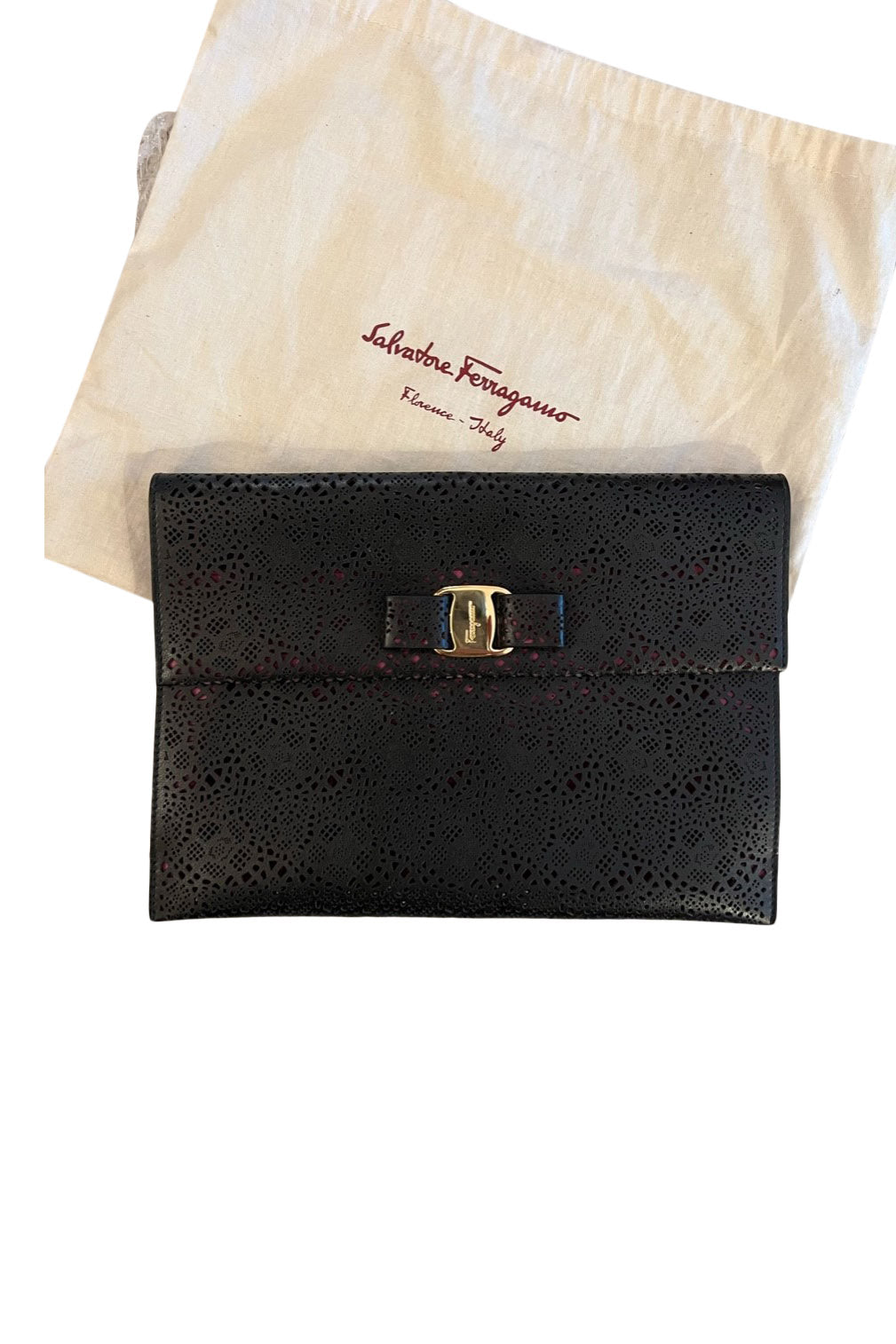 Black Vera Bow Clutch